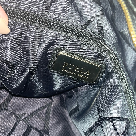 FURLA Agata Black Saffiano Leather Crossbody Handbag - Picture 11 of 16